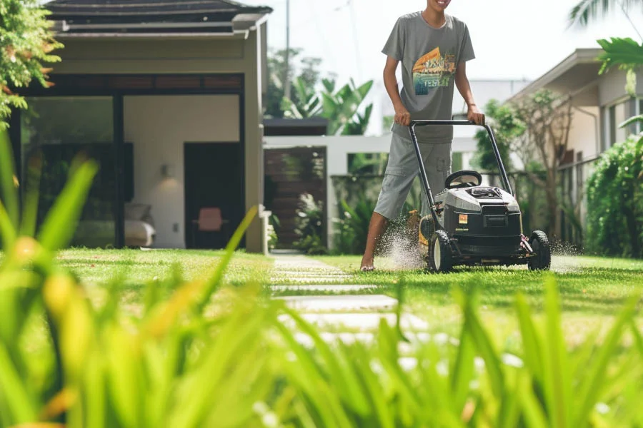 self propelled electric lawnmower